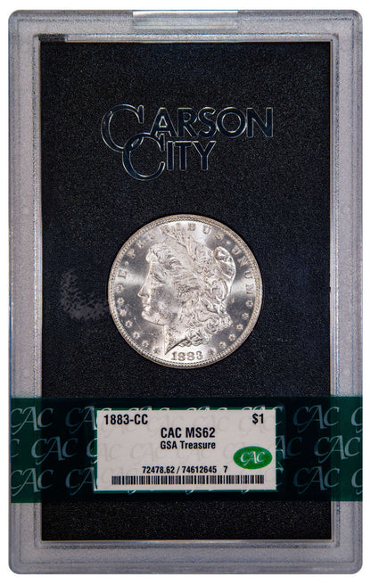 1883-CC $1 GSA Treasure Hoard Morgan Dollar CAC MS62