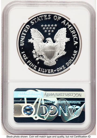 1998-P Proof Silver Eagle 1 oz Brown Label NGC PF70
