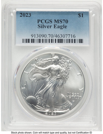 2023 Silver Eagle Blue Gradient PCGS MS70