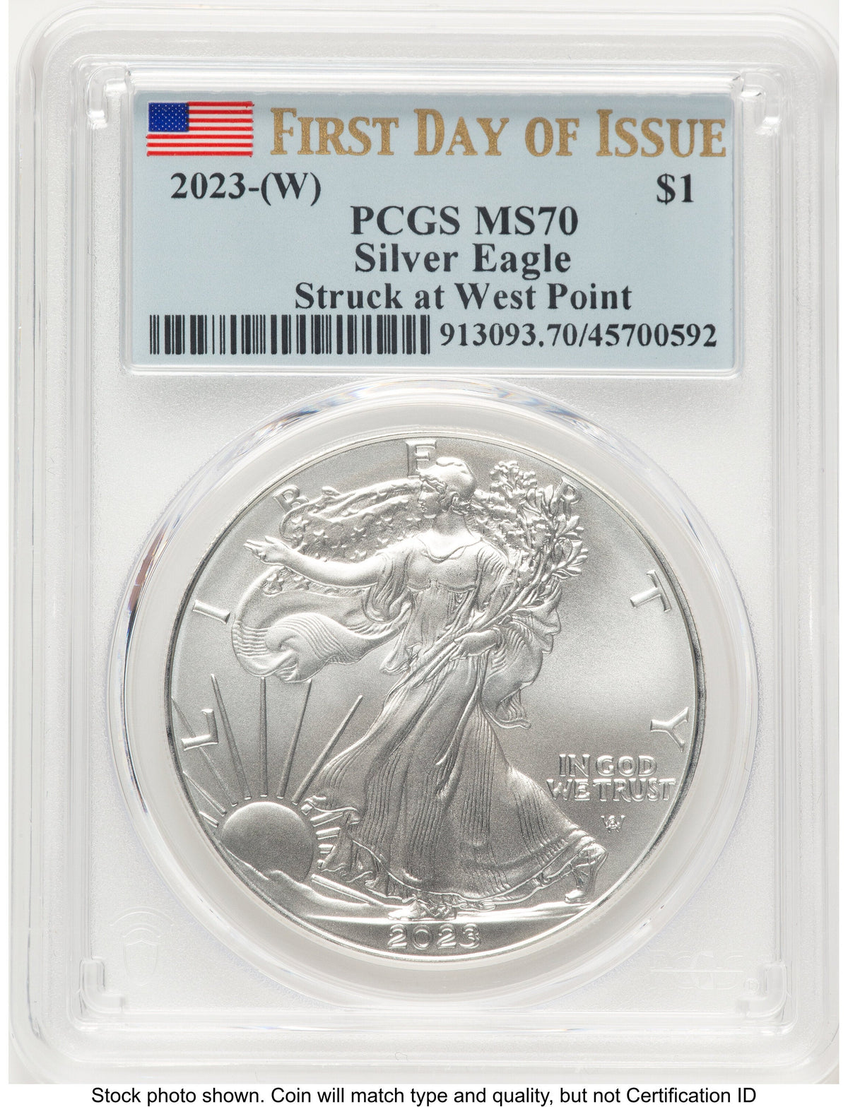 2023-(W) Silver Eagle FDI Flag PCGS MS70