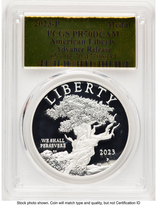 2023-P Silver American Liberty High Relief Medal AR Gold Foil Medals and Tokens PCGS MS70