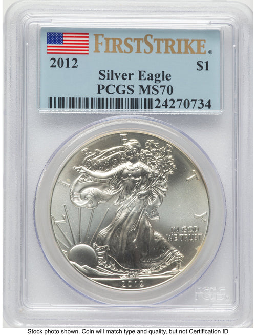 2012 Silver Eagle FS Flag PCGS MS70