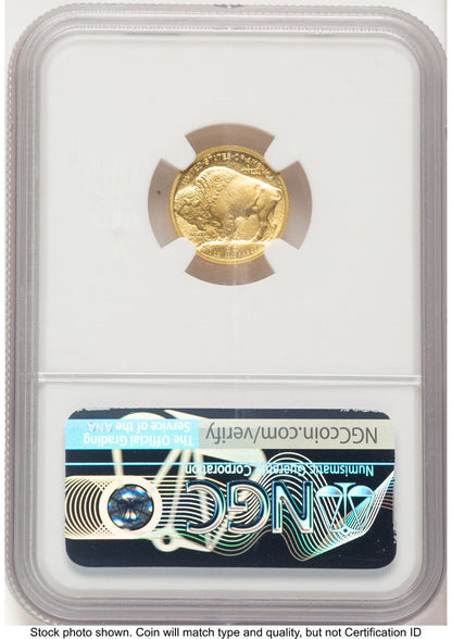 2008-W Burnished Gold Buffalo 1/10 oz Anna Cabral NGC MS70