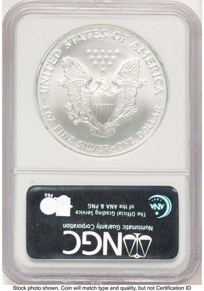 2007 Silver Eagle ER Blue NGC MS70