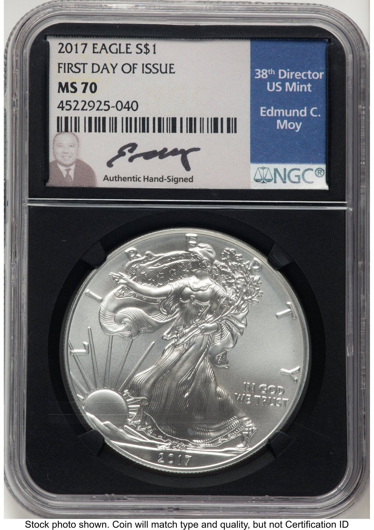 2017 Silver Eagle FDI NGC MS70 Ed Moy