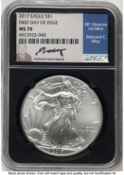 2017 Silver Eagle FDI NGC MS70 Ed Moy