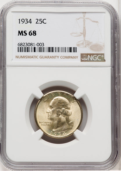 1934 25C Washington Quarter NGC MS68 (768635006)