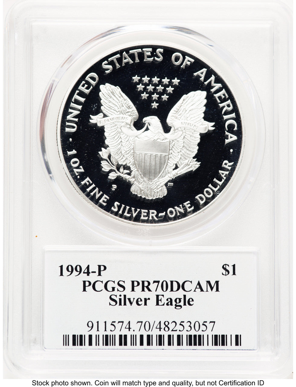 1994-P Proof Silver Eagle 1 oz TD Rogers PCGS PR70