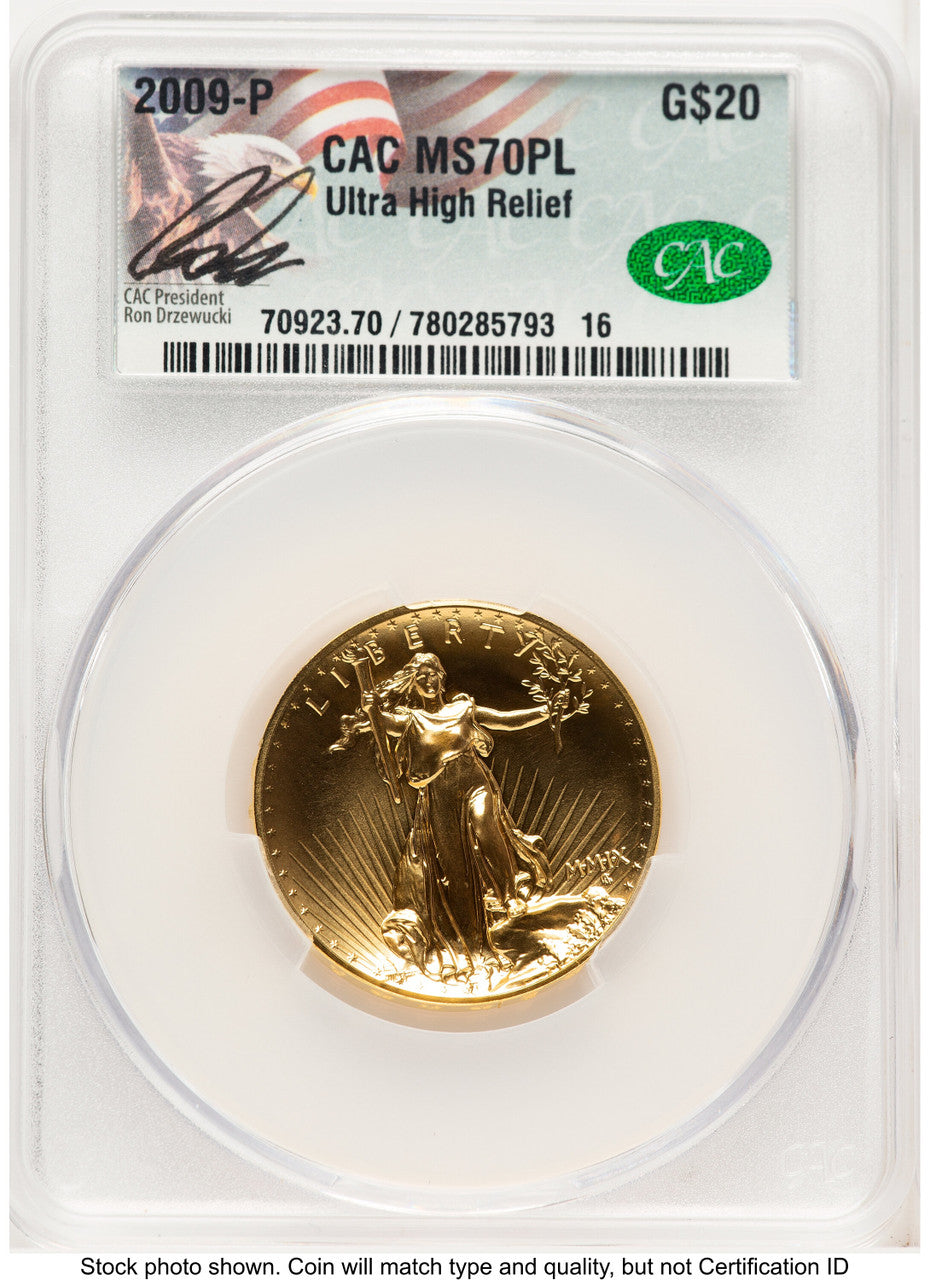 2009 G$20 Ultra High Relief PL Ron Drzewucki CACG MS70 (769280004)