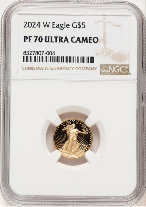 2024-W Proof Gold Eagle 1/10 oz Brown Label NGC PF70