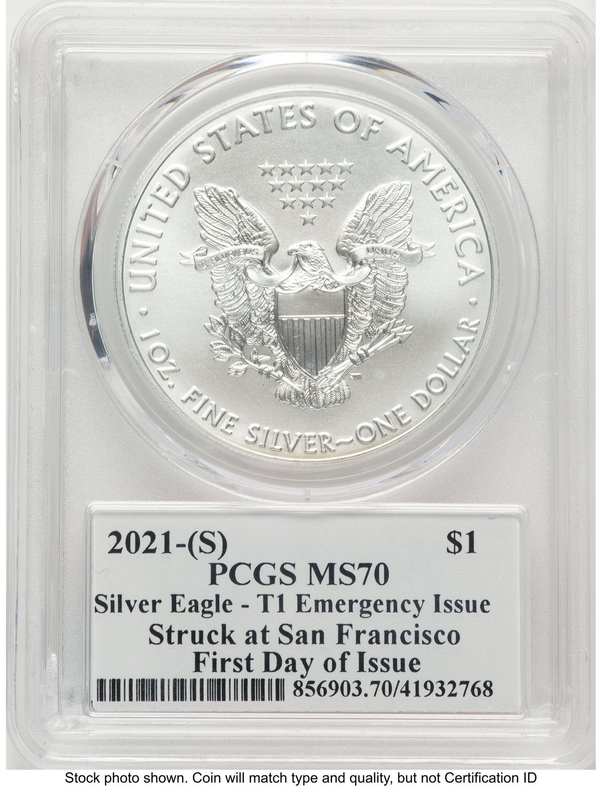 2021-(S) Silver Eagle Type 1 Emergency Production FDI Thomas Cleveland Americana PCGS MS70