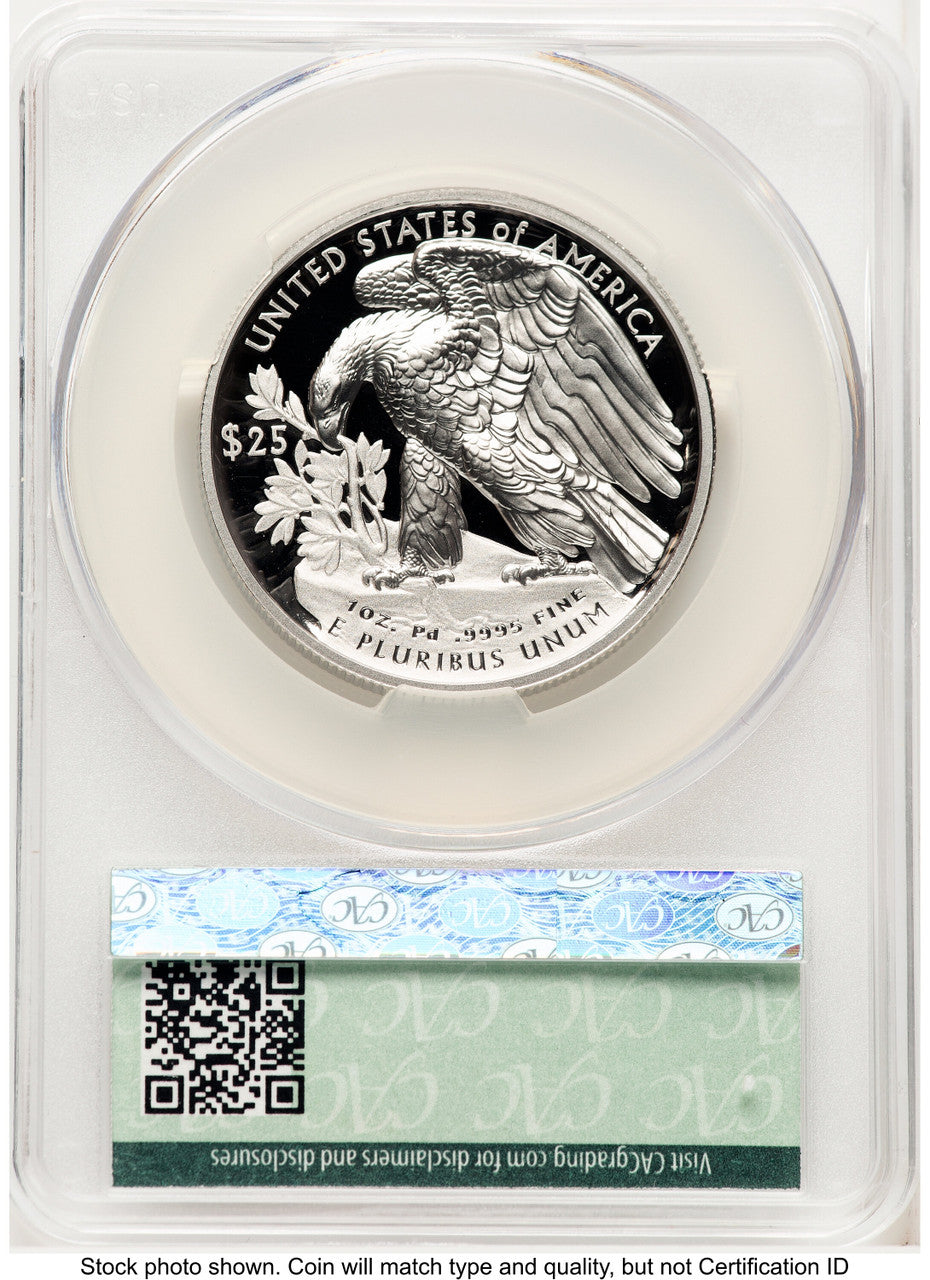 2024-W Palladium Eagle 1 oz Advanced Delivery Ron Drzewucki CACG PR70