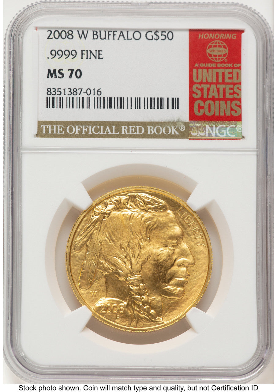2008-W Burnished Gold Buffalo 1 oz Red Book NGC MS70 (772124013)