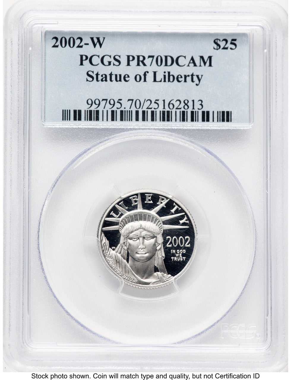 2002-W Proof Platinum Eagle 1/4 oz Blue Label PCGS PR70 (773265024)