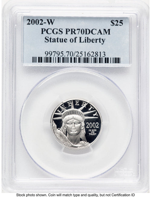 2002-W Proof Platinum Eagle 1/4 oz Blue Label PCGS PR70 (773265024)