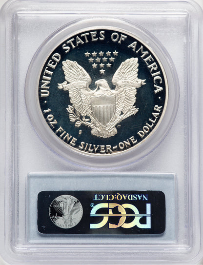 1986-S Proof Silver Eagle 1 oz Blue Label PCGS PR70