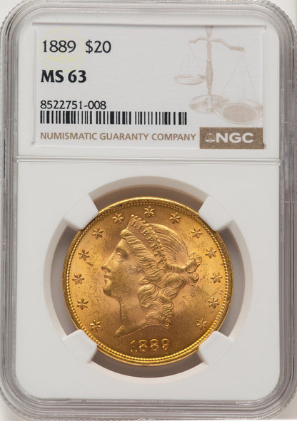 1889 $20 Liberty Double Eagle NGC MS63