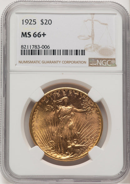 1925 $20 Saint-Gaudens Double Eagle NGC MS66+ (774732016)