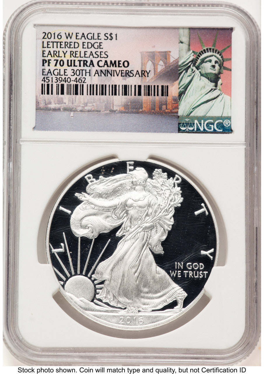 2016-W Proof Silver Eagle 1 oz ER Statue of Liberty Label NGC PF70