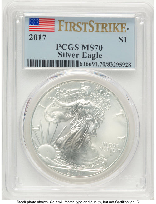2017 Silver Eagle FS Flag PCGS MS70
