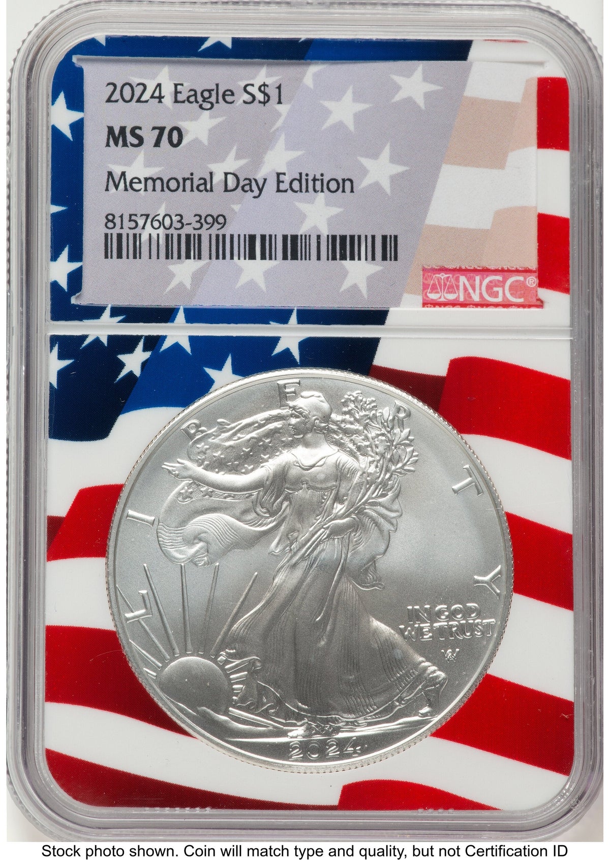 2024 Silver Eagle Flag Core Memorial Day Edition NGC MS70