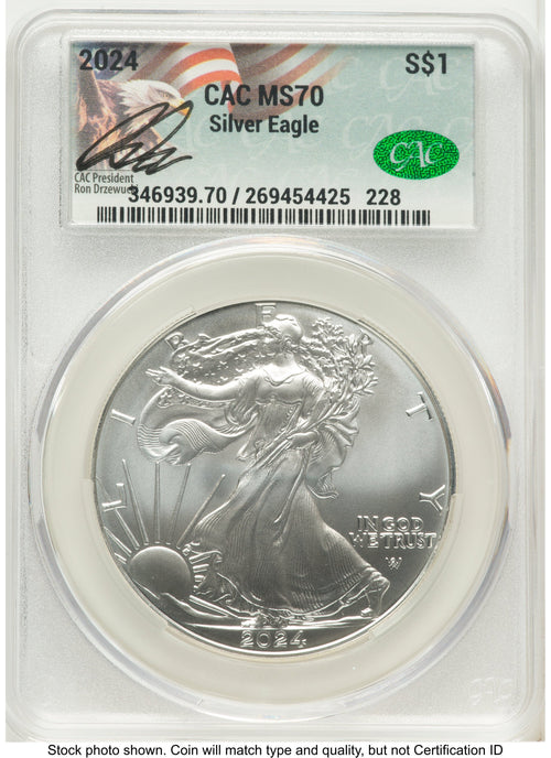 2024 Silver Eagle Ron Drzewucki CACG MS70