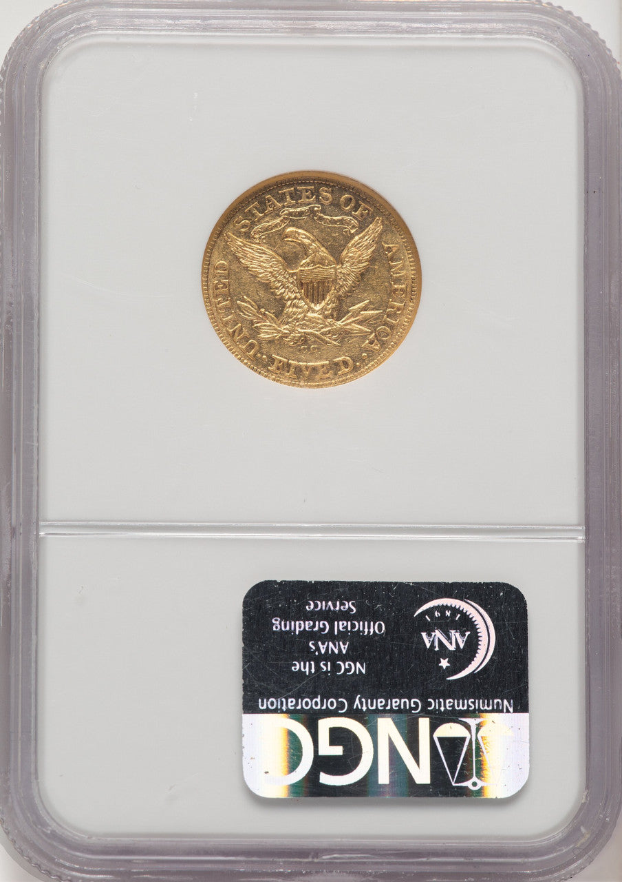 1876-CC $5 Liberty Half Eagle NGC AU58 (776350004)