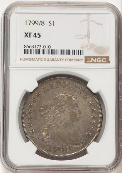1799/8 15 Stars Reverse Early Dollar NGC XF45