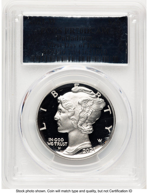 2021-W Palladium Eagle 1 oz FDI Silver Foil PCGS PR70 (777223070)