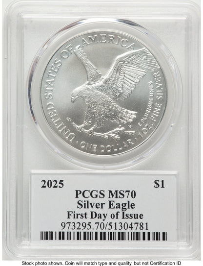 2025 Silver Eagle FDI David Hall PCGS MS70
