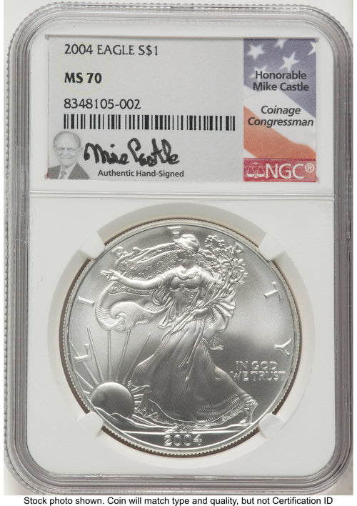 2004 Silver Eagle Mike Castle NGC MS70