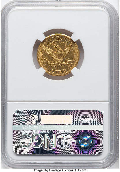 1876-CC $5 Liberty Half Eagle NGC AU58 (777873007)