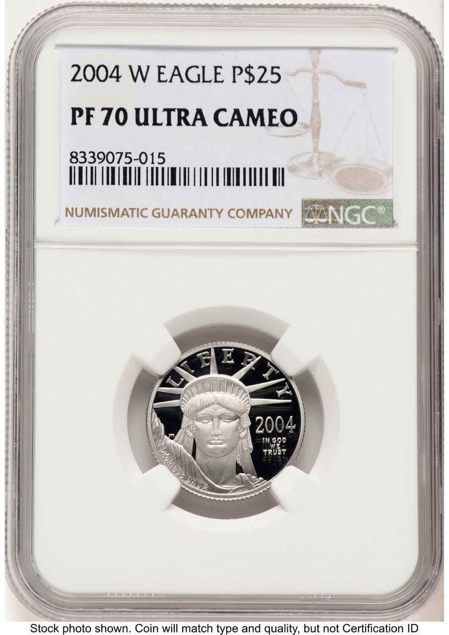 2004-W Proof Platinum Eagle 1/4 oz Brown Label NGC PF70 (778006031)