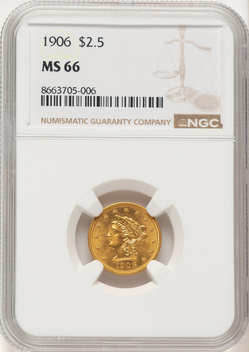 1906 $2.50 Liberty Quarter Eagle NGC MS66 (778282008)