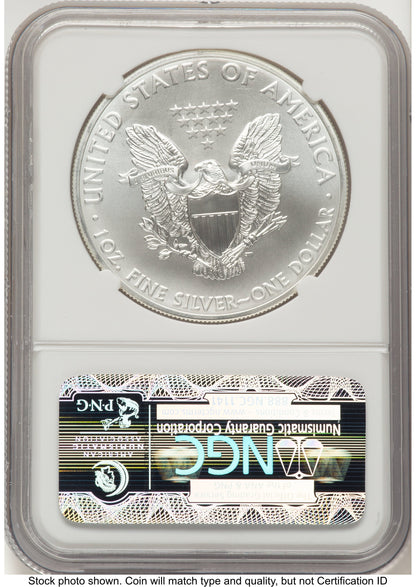 2012-(S) Silver Eagle Flag Label NGC MS70