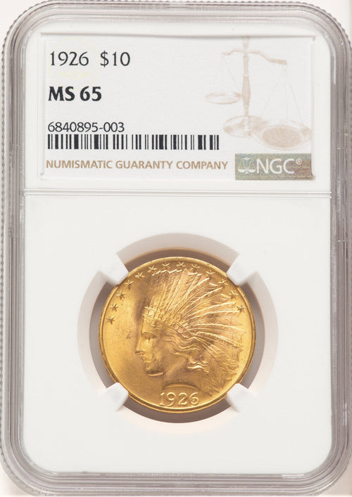 1926 $10 Indian Eagle NGC MS65 (778842118)