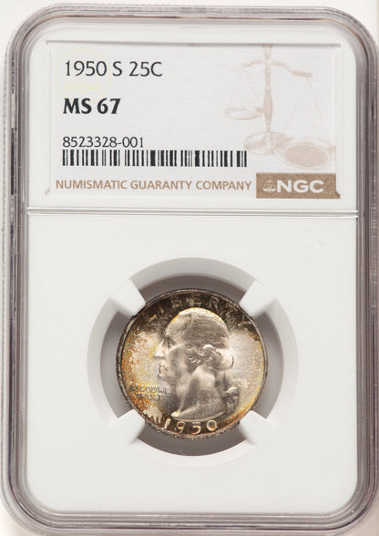 1950-S 25C Washington Quarter NGC MS67