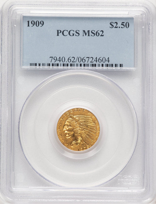 1909 $2.50 Indian Quarter Eagle PCGS MS62 (778970005)