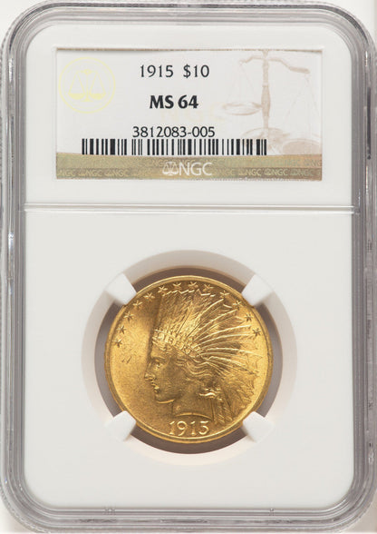 1915 $10 Indian Eagle NGC MS64 (778990002)