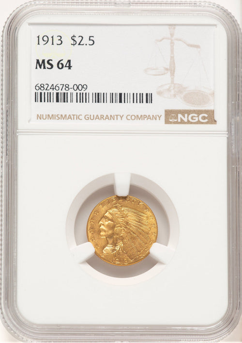 1913 $2.50 Indian Quarter Eagle NGC MS64 (778990009)