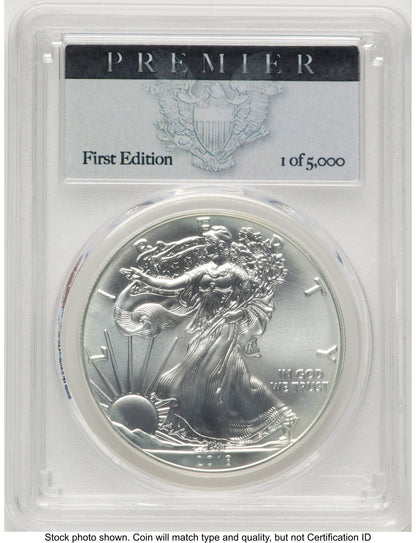 2018 Silver Eagle Premier Label PCGS PR70