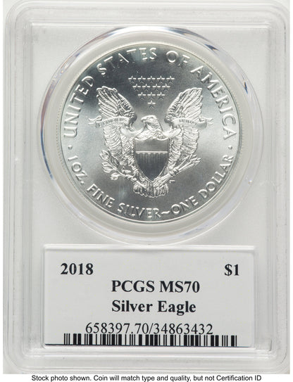 2018 Silver Eagle Premier Label PCGS PR70
