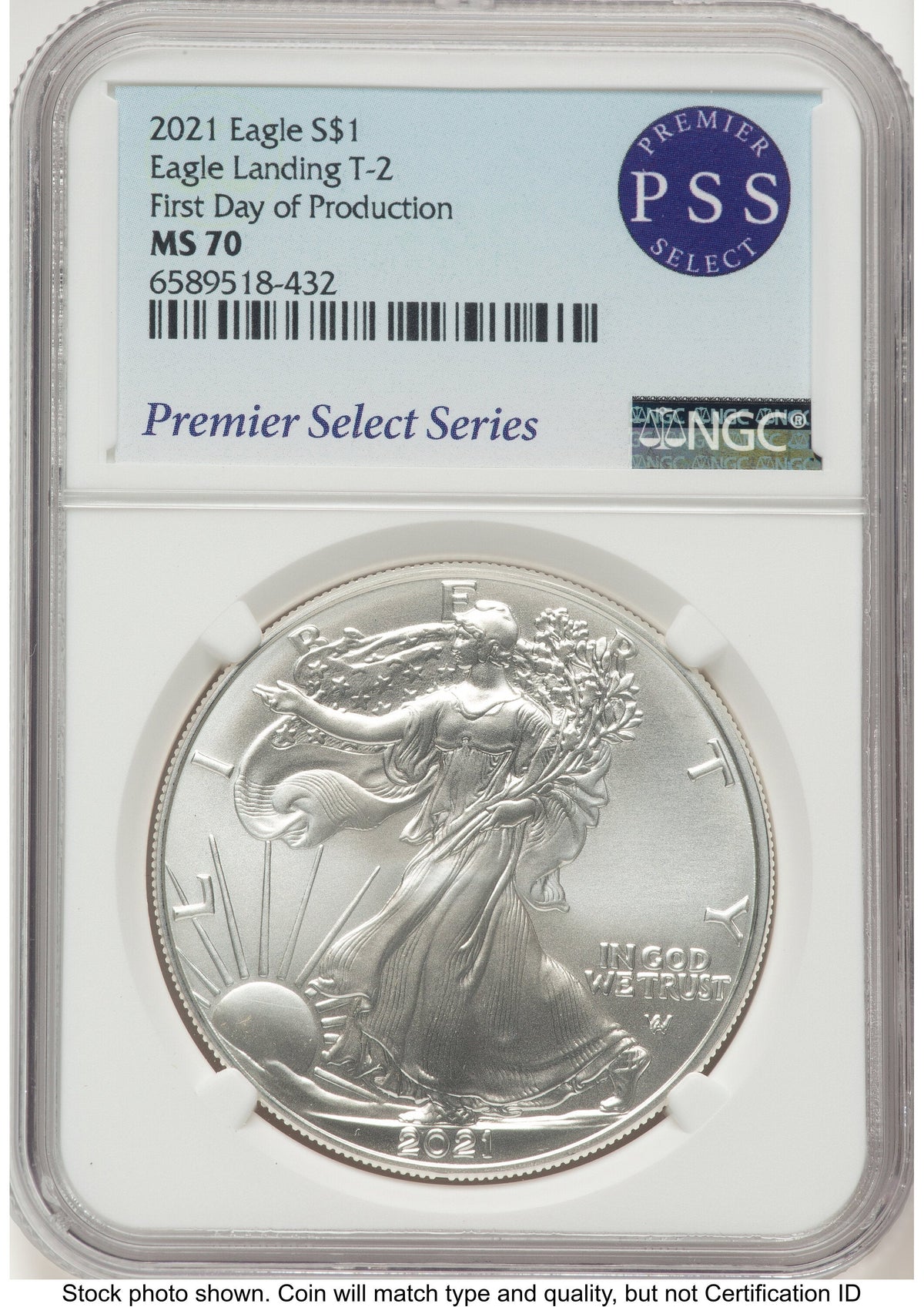 2021 Silver Eagle Type 2 Premier Select Series First Day of Production NGC PF70