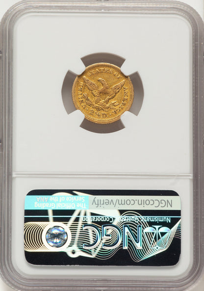 1850-O $2.50 Liberty Quarter Eagle NGC AU50