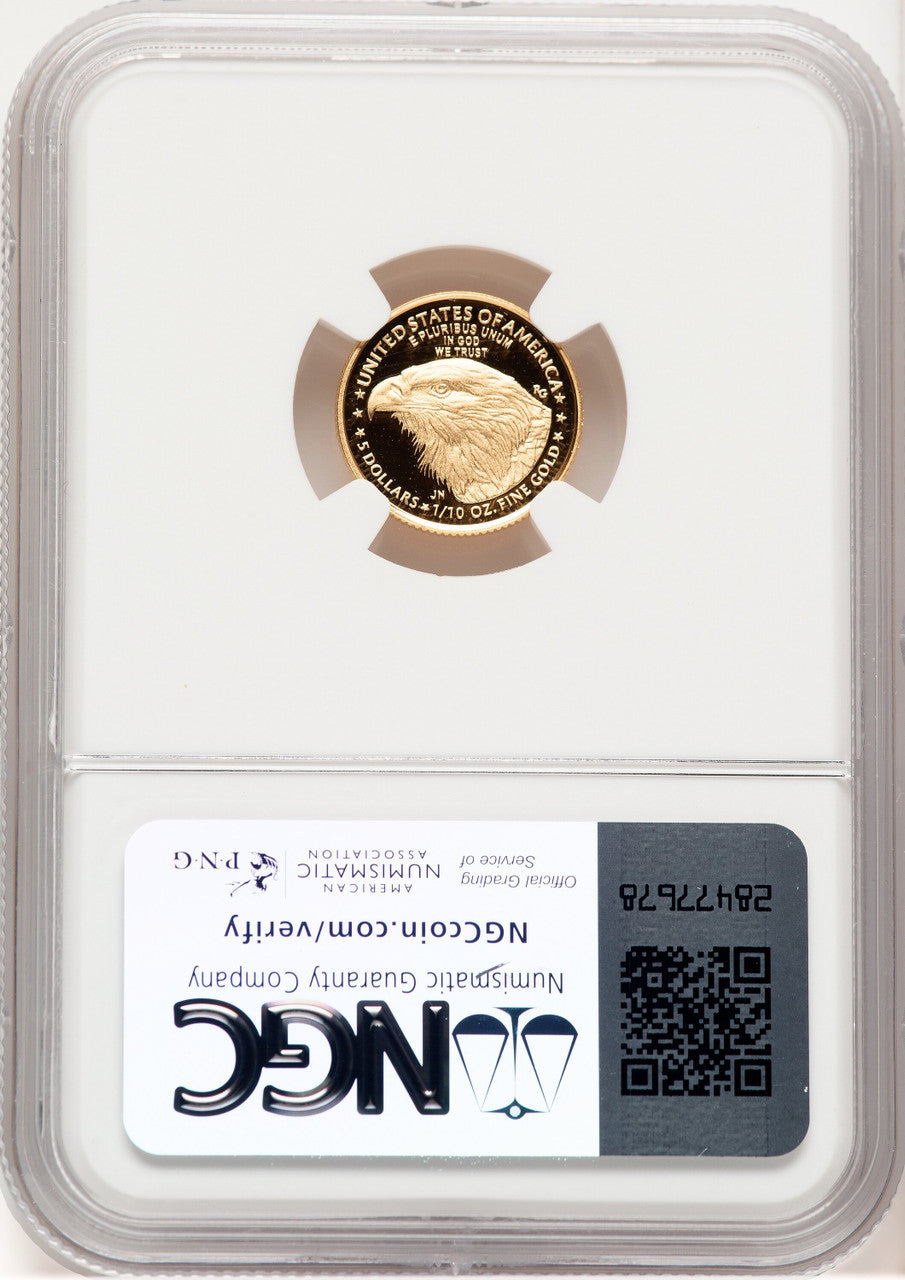 2021-W Type 2 Proof Gold Eagle 1/10 oz Brown Label NGC PF70