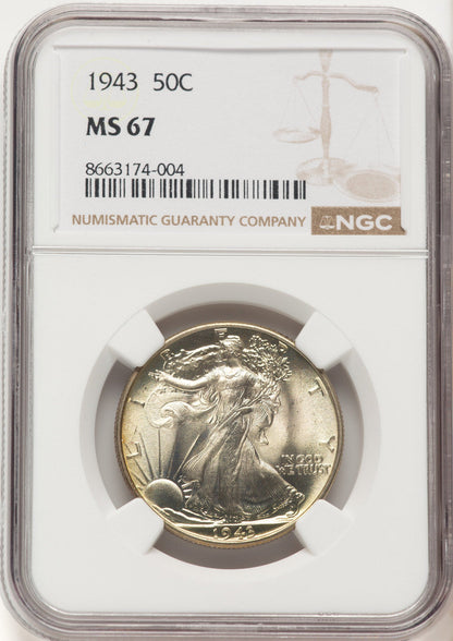 1943 50C Walking Liberty Half Dollar NGC MS67 (779460005)