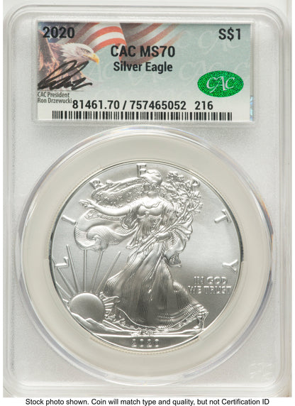 2020 Silver Eagle Ron Drzewucki CACG MS70