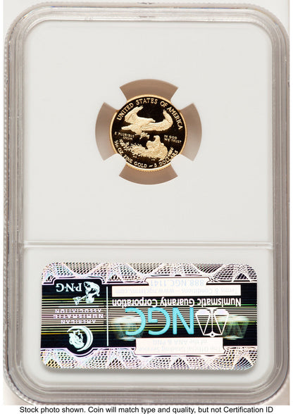 2010-W Proof Gold Eagle 1/10 oz ER Blue NGC PF70