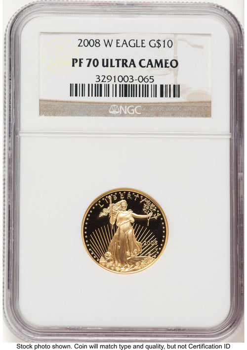 2008-W Proof Gold Eagle 1/4 oz Brown Label NGC PF70