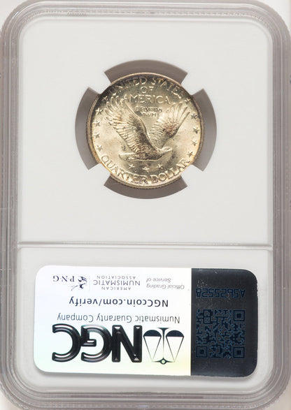 1919 25C FH Standing Liberty Quarter NGC MS65